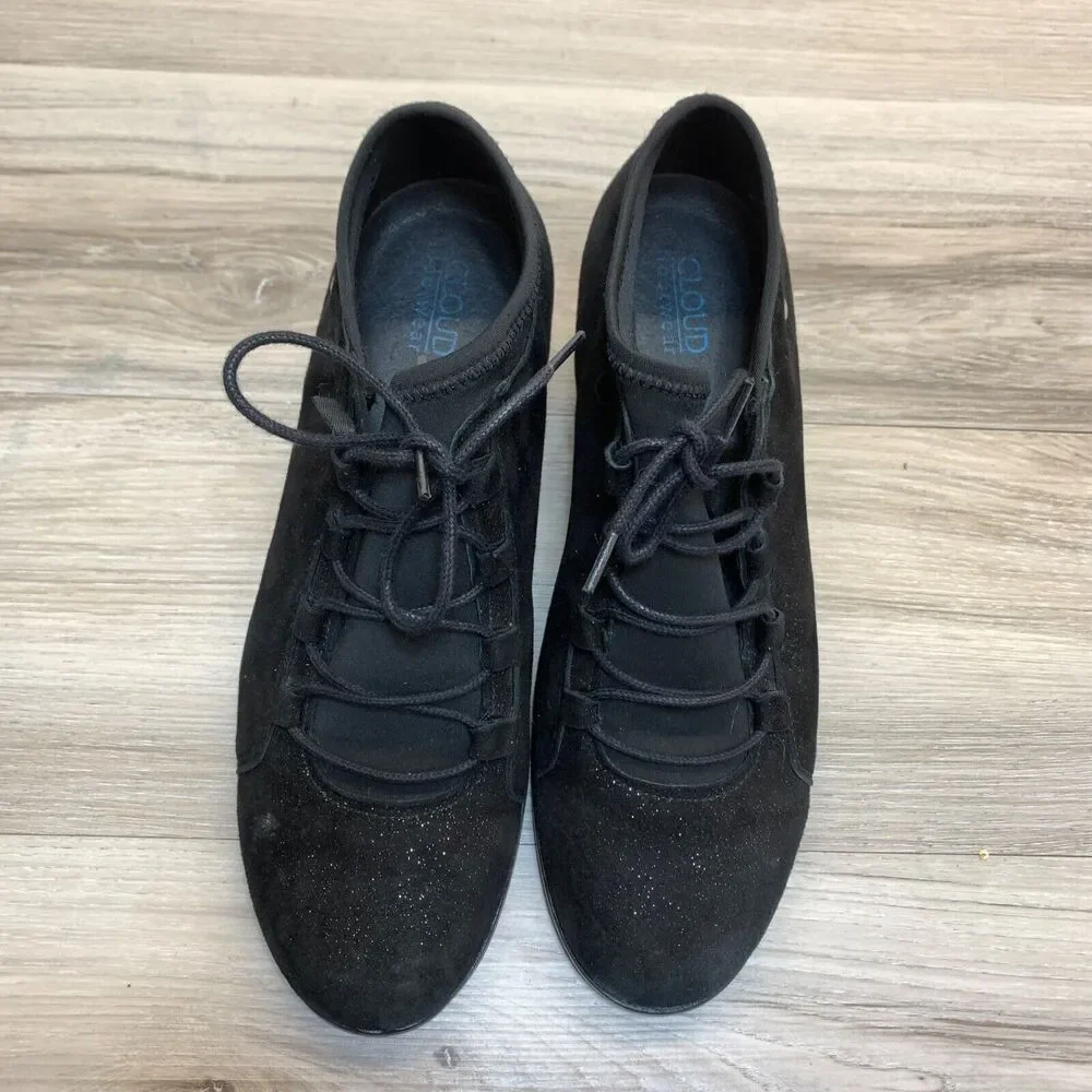 Cloud Footwear Black Stretch Heeled Comfort Ankle Shoes Portugal Size 6 EU 37‎